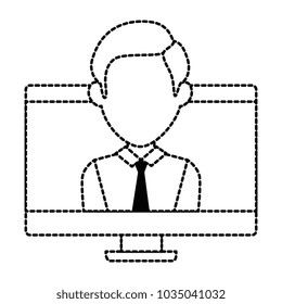 computyer with businessman user