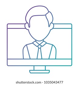 computyer with businessman user