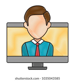 computyer with businessman user
