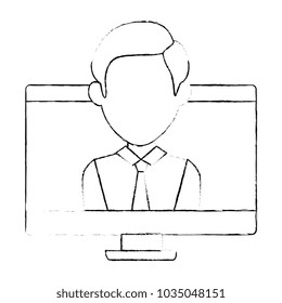 computyer with businessman user