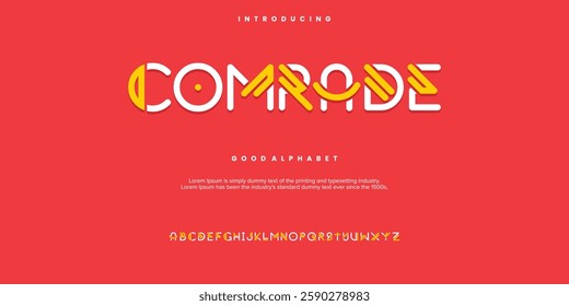 Comrade minimal abstract alphabet fonts. Typography  logo creative font. vector illustration