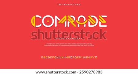 Comrade minimal abstract alphabet fonts. Typography  logo creative font. vector illustration