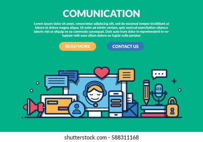 Comunication Concept for web page. Vector illustration