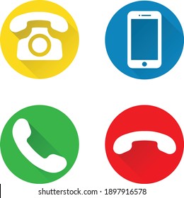 Iconos planos de comunicación: llamadas telefónicas