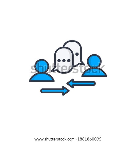 Comunication icon or logo illustration filled outline style vector, full color.