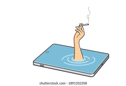 Comunication for life and funny Concept. Illustration, shape, line, art, pattern, retro style in vector isolated on background.