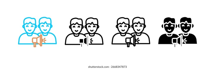 Comunication Multi style icon in line color, mixed, lineal color, glyph, line.
