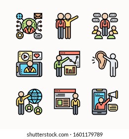 Comunication Set of Color vector icons