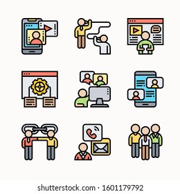 Comunication Set of Color vector icons