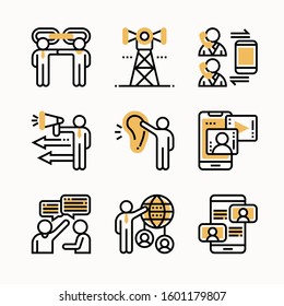 Comunication Set of Color vector icons