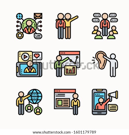 Comunication Set of Color vector icons