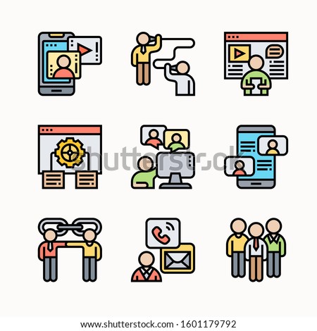 Comunication Set of Color vector icons