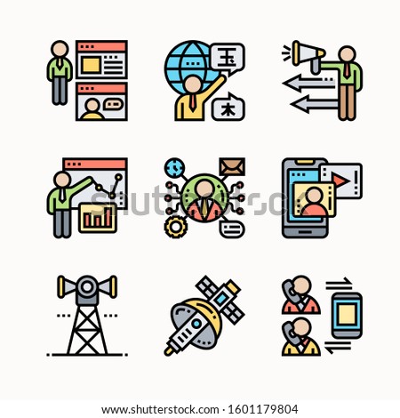 Comunication Set of Color vector icons