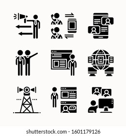 Comunication Set of Glyph vector icons