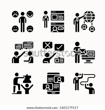 Comunication Set of Glyph vector icons