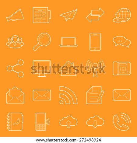 Comunication and web thin lines icons set vector graphic illustration design