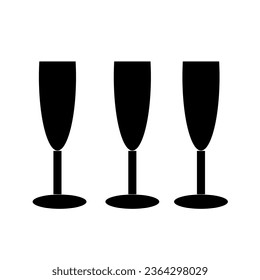 con set of glass glasses silhouettes on white begrond