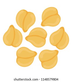 
Con showing round shaped beans in creamy shade, this are chickpeas
