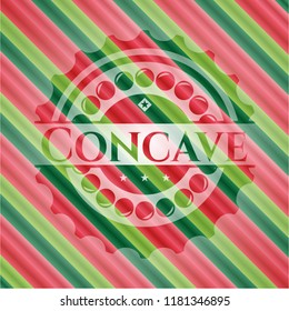 Concave christmas emblem background.