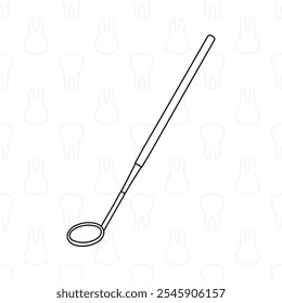 Espejo dental cóncavo para el tratamiento de la caries, boceto de un instrumento dental, medicina, de cerca