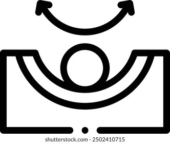 concave icon. Thin Linear Style Design Isolated On White Background