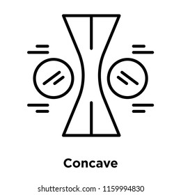 Concave icon vector isolated on white background, Concave transparent sign , sign and symbols in thin linear outline style