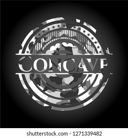 Concave on grey camo texture