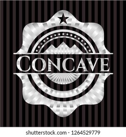 Concave silvery badge or emblem