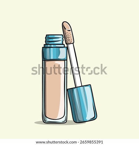 Concealer with applicator for makeup cosmetic product