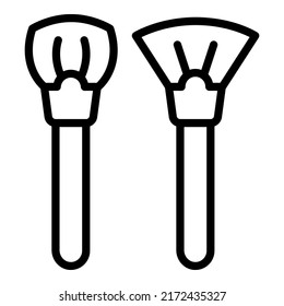 Concealer brush icon outline vector. Cosmetic tool. Blush shadow