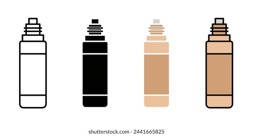 Concealer Cosmetic Product Icons. Beauty Spray and Bottle Design Symbols.