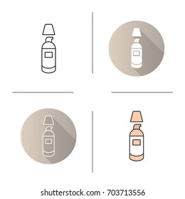 Concealer icon. Flat design, linear and color styles. Foundation cream. Isolated vector illustrations