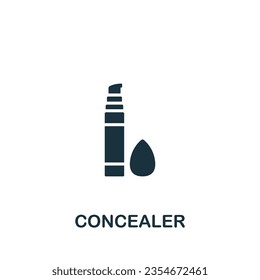 Concealer icon. Monochrome simple sign from beauty and personal care collection. Concealer icon for logo, templates, web design and infographics.