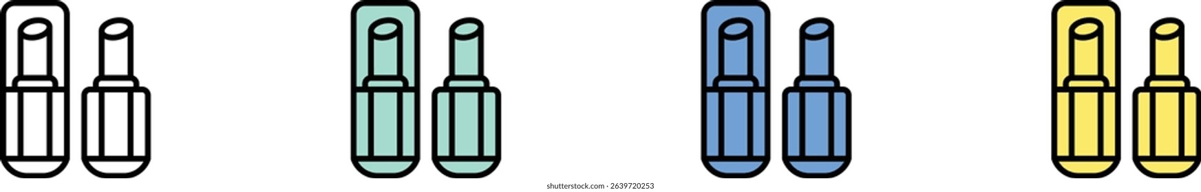concealer icon. Outline, Green, Blue and Yellow Style Design Isolated On White Background