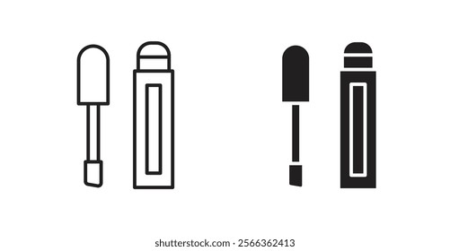 Concealer icons in line stroke and flat versions