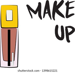 concealer make up bottle. makeup color tone set for female - Fashion illustration vector object isolated on white background