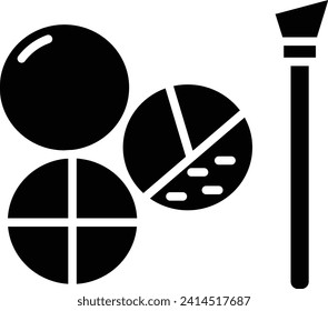 Concealer Palette solid and glyph vector illustration