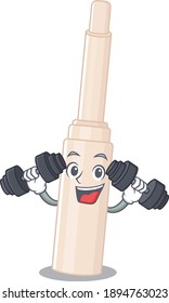 Concealer stick mascot design feels happy lift up barbells during exercise