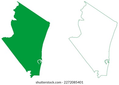 Conceicao da Barra municipality (Espírito Santo state, Municipalities of Brazil, Federative Republic of Brazil) map vector illustration, scribble sketch Conceiçao da Barra map