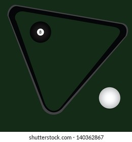 Conceived on a billiard room theme. End of the game. Vector illustration.