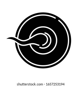 Icono negro, ilustración conceptual, símbolo plano vectorial, signo de glifo.