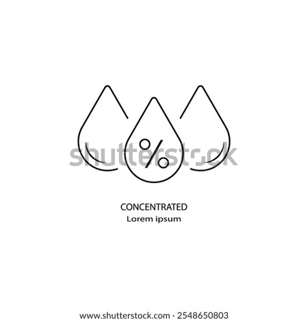 Concentrated acid line icon, vector pictogram of moisturizing cream. Skincare illustration, sign for cosmetics packaging.