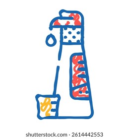 concentrated detergent with dispenser doodle icon sketch vector. concentrated detergent with dispenser sign. isolated symbol illustration