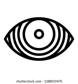 Concentrated eye icon. Outline concentrated eye vector icon for web design isolated on white background