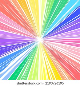 Concentrated line background like a rainbow flash.