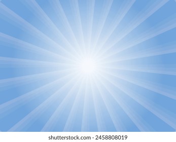 Concentrated line background material with an image of faint sunlight shining _Blue