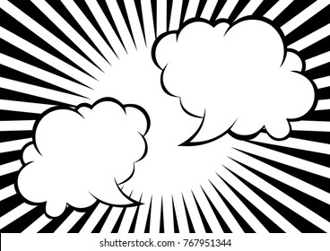 Concentrated line and background of multiple speech balloon, Comic gradation, Speech Balloon
