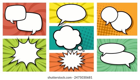 Concentrated line comic balloon dialogue
