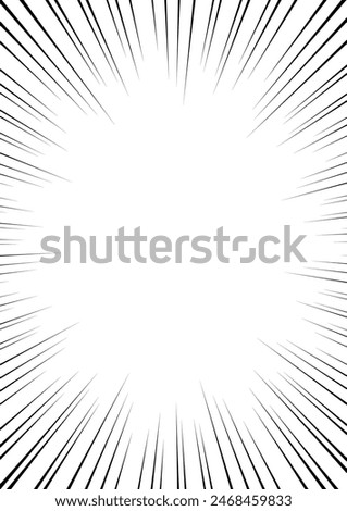Concentrated lines background vector illustration. A4 size vertical.