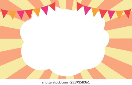 Concentrated lines and garlands - White background material
